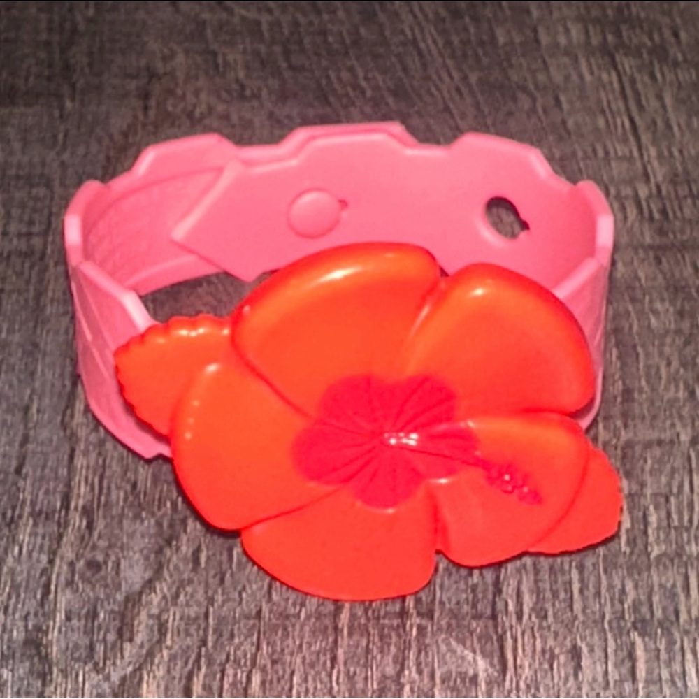💞 New Disney Moana Pink and Red Kids Flower Bracelet